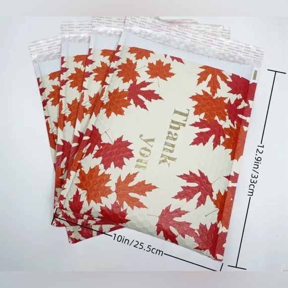 10 BUBBLE MAILERS&10 STICKERS FALL LEAVES Appx 10”x13” SELF-ADHESIVE 🍁FALL🍁 - Picture 8 of 9